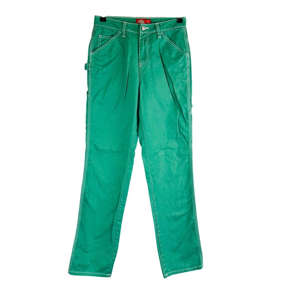 Dickies Womans 0/24 Jeans Carpenter Painter Green Pockets Painter Retro Cotton